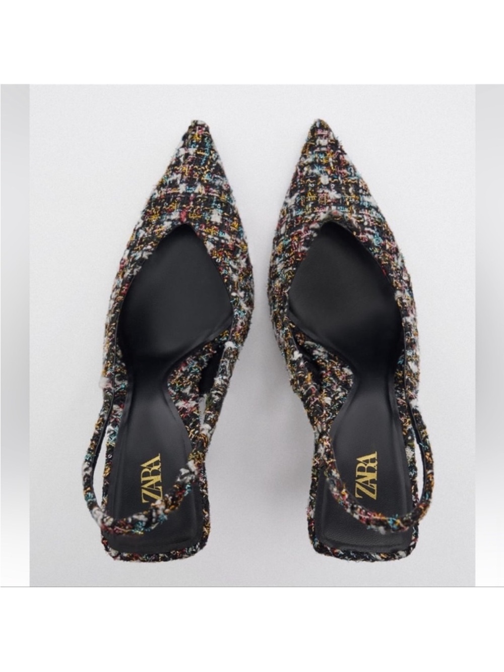 Zara Tweed Slingback Heels